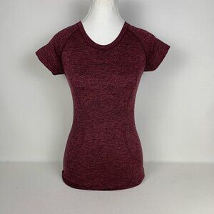 Lululemon Swiftly Tech Short Sleeve Shirt 2.0 - Deep Rouge/Black, Size 4/XS
